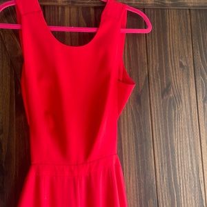Open back red jumpsuit